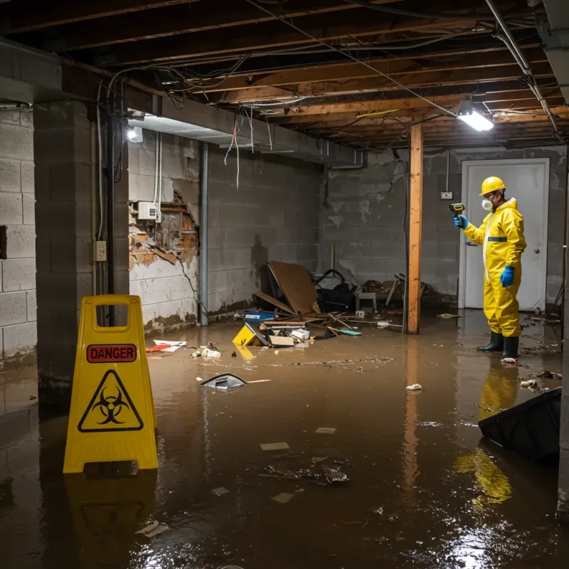 Flooded Basement Electrical Hazard in Olney, TX Property