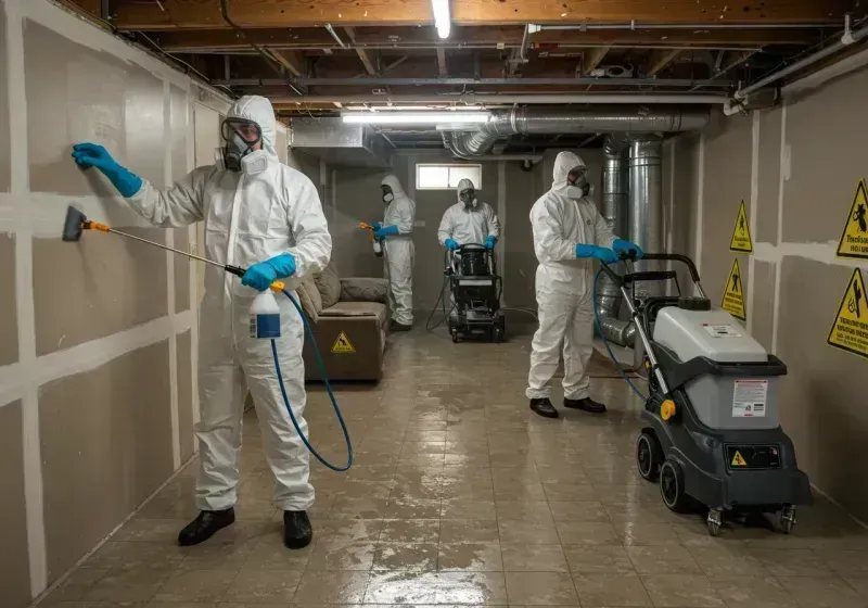 Basement Moisture Removal and Structural Drying process in Olney, TX